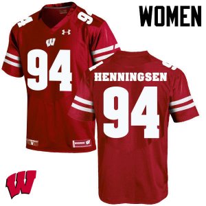 Women's Wisconsin Badgers NCAA #94 Matt Henningsen Red Authentic Under Armour Stitched College Football Jersey KJ31I51GL
